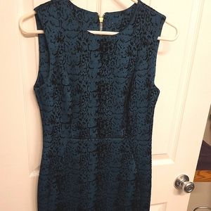 Teal and black Calvin Kline sheath dress